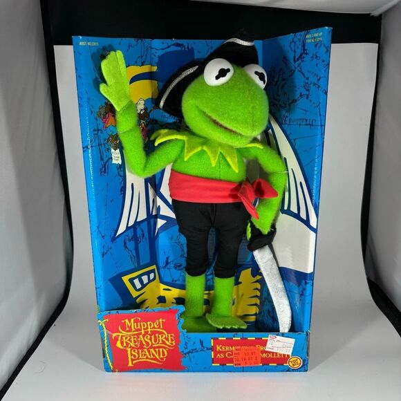 Vintage Muppet Treasure Island Kermit the Frog Captain Smollett‎ ToyBiz 1995 OOP - Picture 1 of 4
